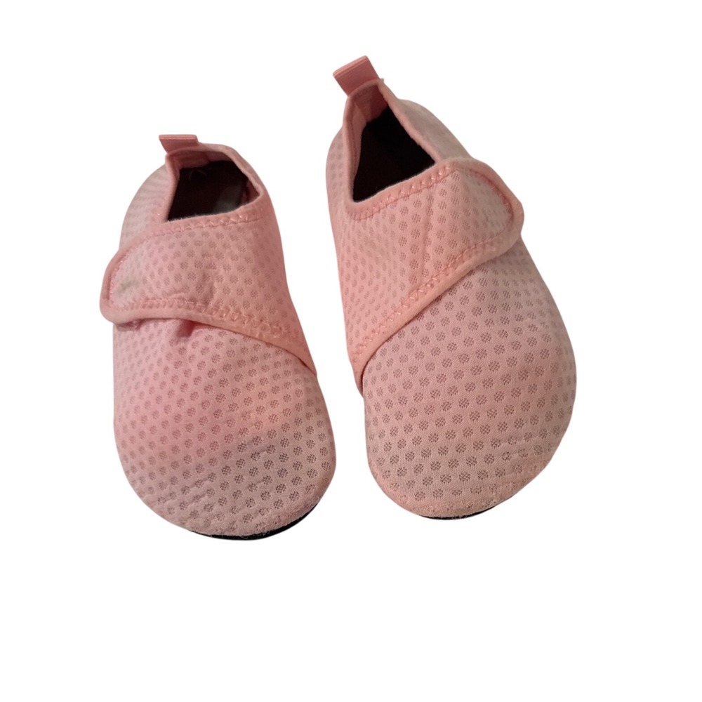 Kids Pink Mesh Water Shoes Aqua Socks Hook and Loop Beach Pool Size 6.75in Sole